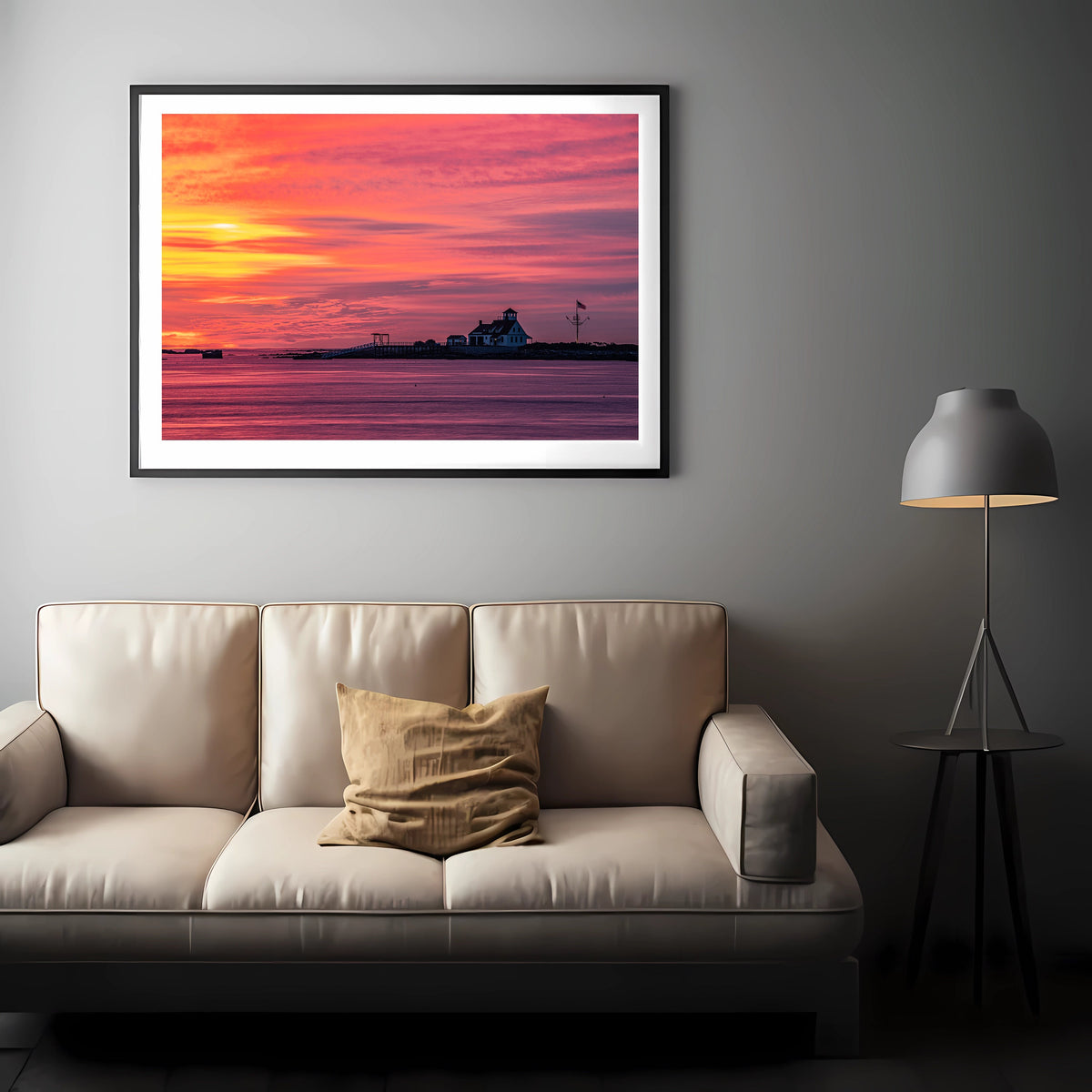 Kittery Maine Photography, Wood Island Life Saving Station Sunrise Print