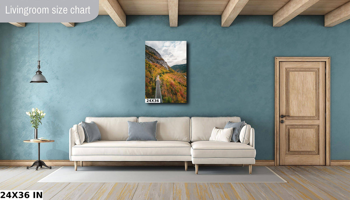 New Hampshire Fall Foliage Print, Crawford Notch Railroad Wall Art
