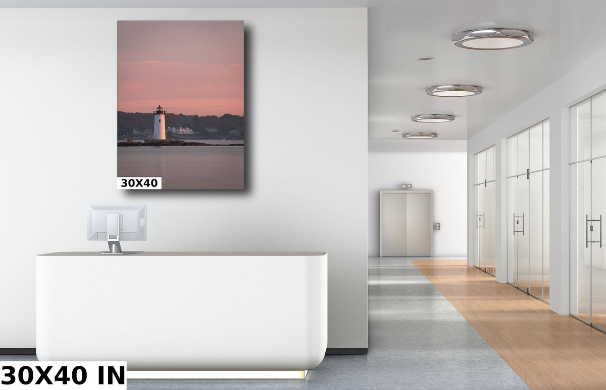 Portsmouth Harbor Lighthouse Art, Sunrise Print, New Castle NH