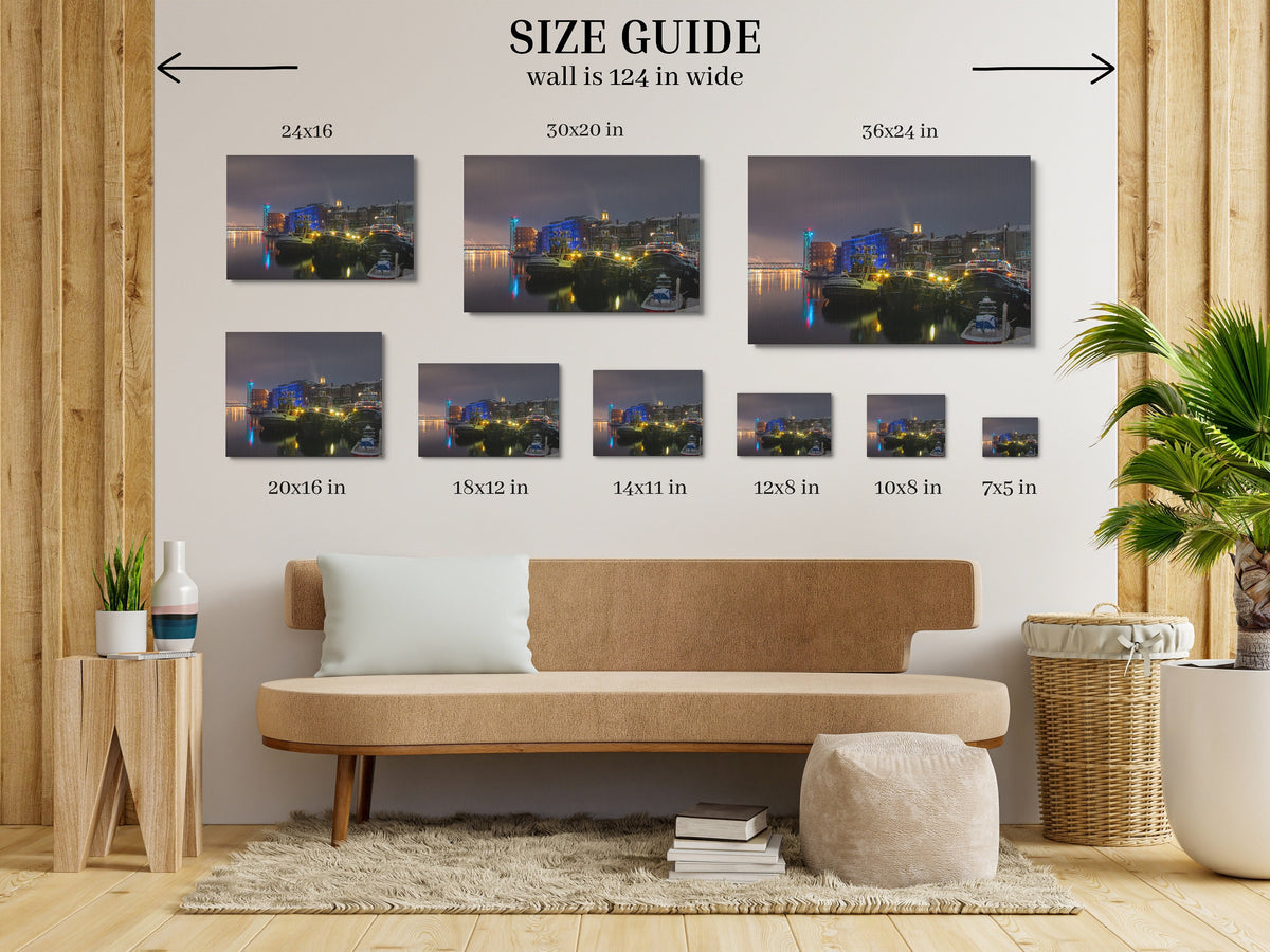 Portsmouth NH Wall Art, Harbor Tugboats Winter Print, New Hampshire