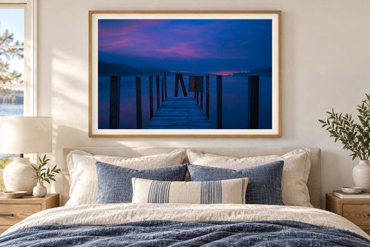 Lake Winnipesaukee Print, Dock Photo, New Hampshire Lake House Art