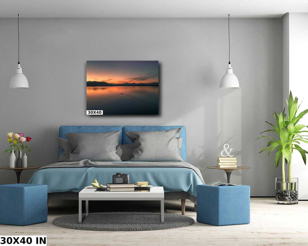 Ossipee Lake Wall Art, Sunset Lake House Print, New Hampshire