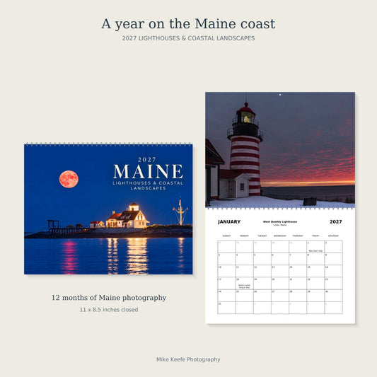 2027 Maine Lighthouses & Coastal Landscapes Wall Calendar