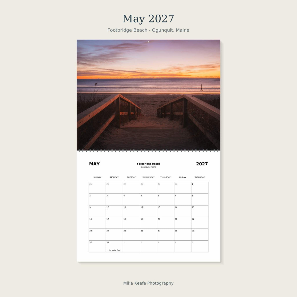 2027 Maine Lighthouses & Coastal Landscapes Wall Calendar
