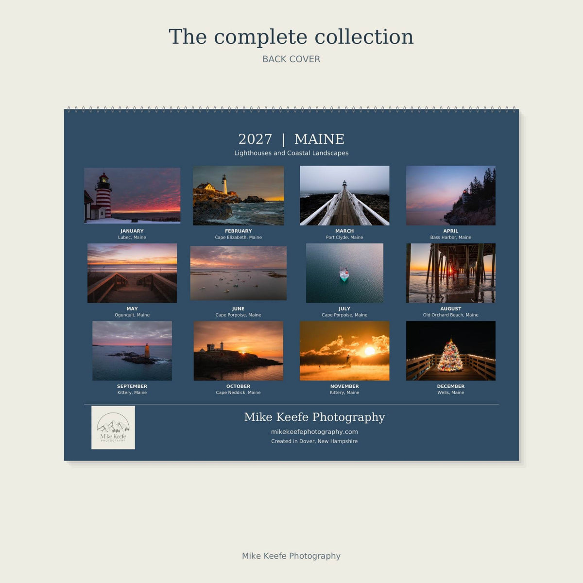 2027 Maine Lighthouses & Coastal Landscapes Wall Calendar