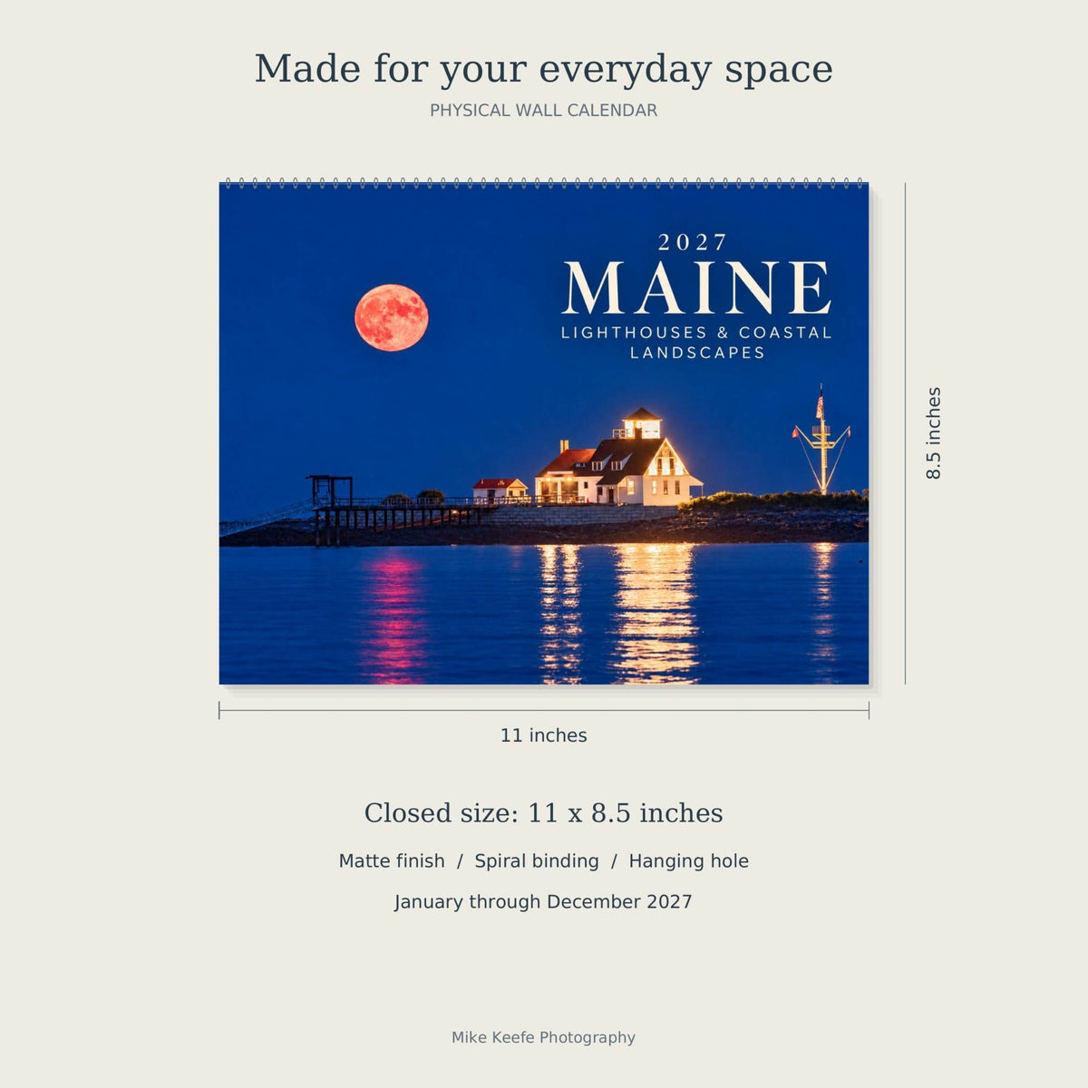 2027 Maine Lighthouses & Coastal Landscapes Wall Calendar