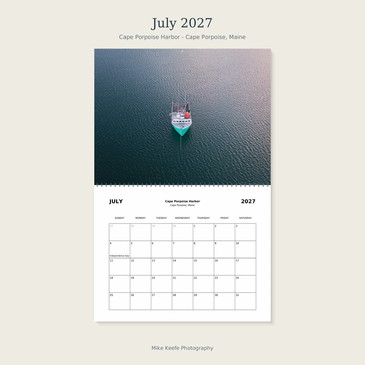 2027 Maine Lighthouses & Coastal Landscapes Wall Calendar