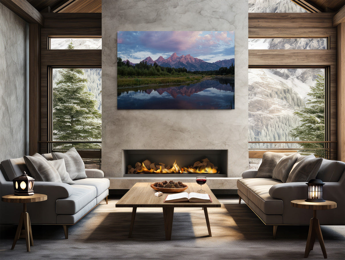 Grand Teton Sunrise Print, Schwabacher Landing National Park Art