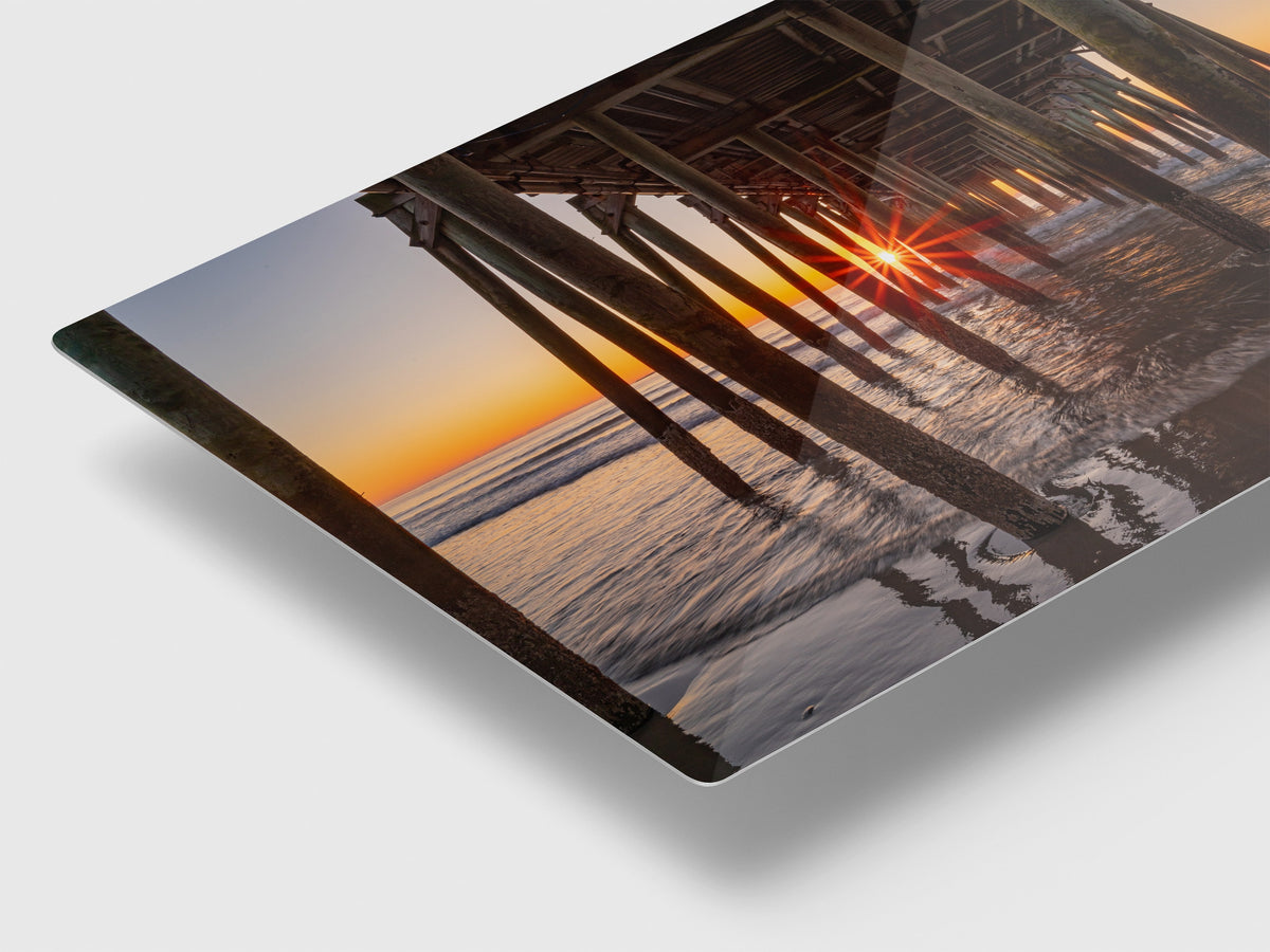 Maine Coastal Wall Art, Old Orchard Beach Pier Sunrise Print