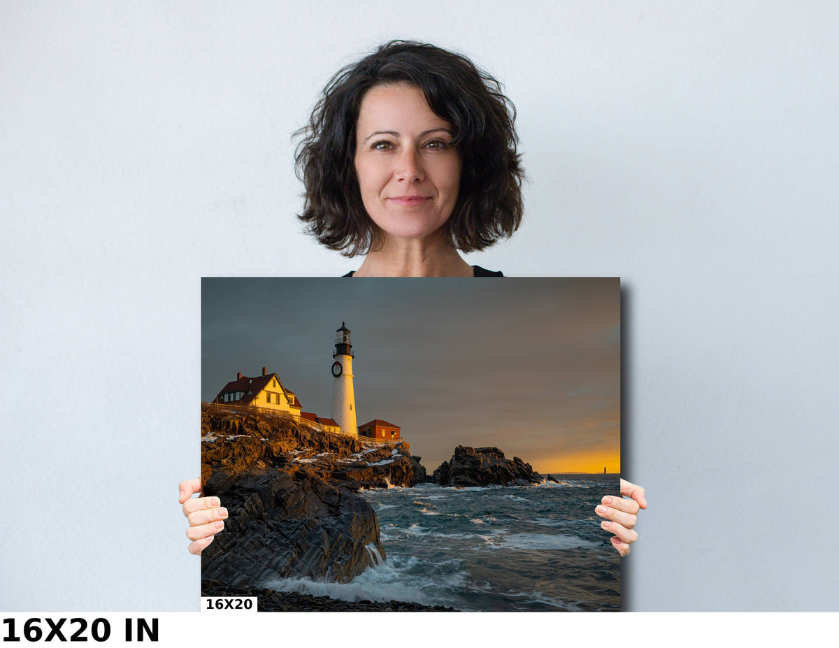 Portland Head Light Print, Sunrise Maine Lighthouse Wall Art