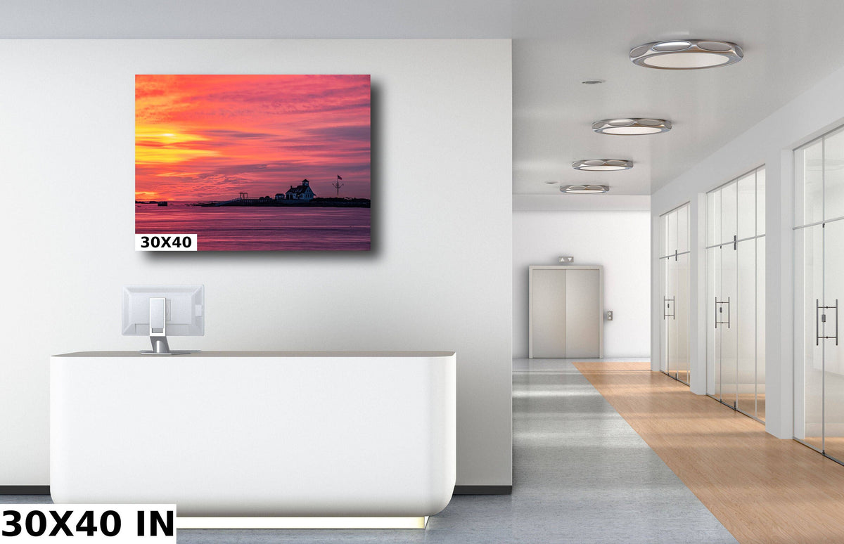 Kittery Maine Photography, Wood Island Life Saving Station Sunrise Print