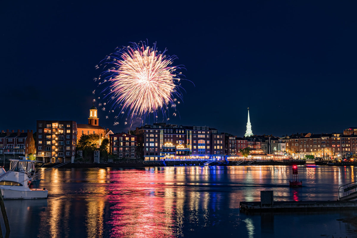 Portsmouth NH Fireworks Print, Portsmouth Harbor Coastal Wall Art
