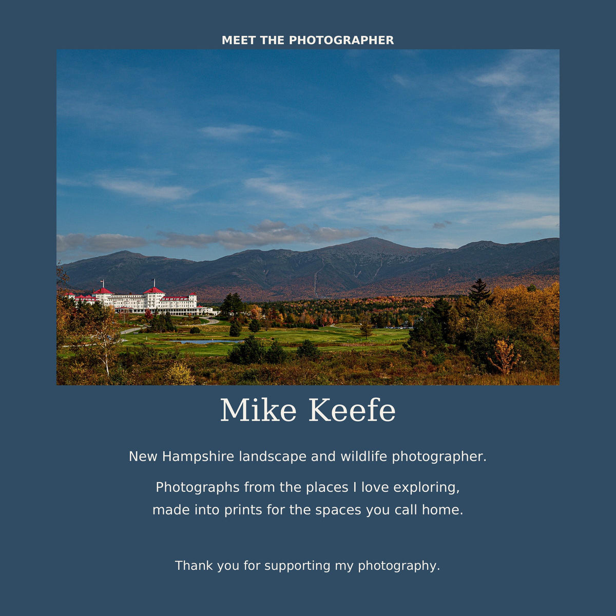 Mount Washington Hotel Autumn Photography Print, New Hampshire Mountain Wall Art