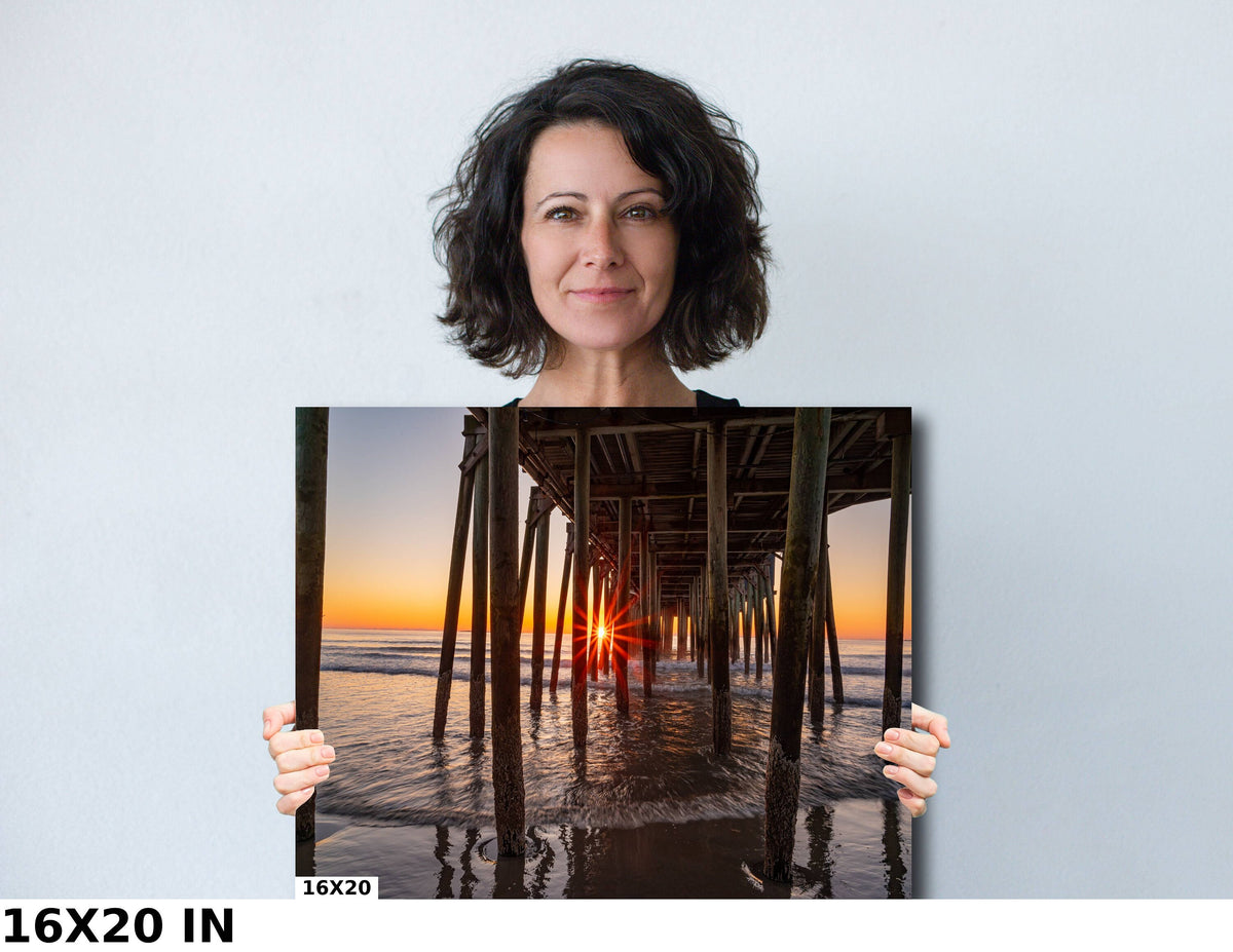 Maine Coastal Wall Art, Old Orchard Beach Pier Sunrise Print