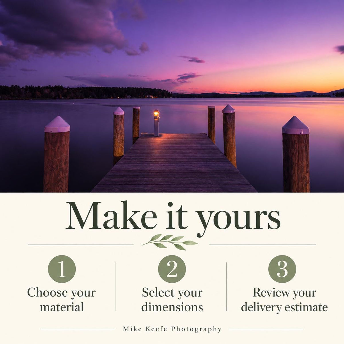 Lake Winnipesaukee Print, Wolfeboro Docks Sunset Photo Wall Art