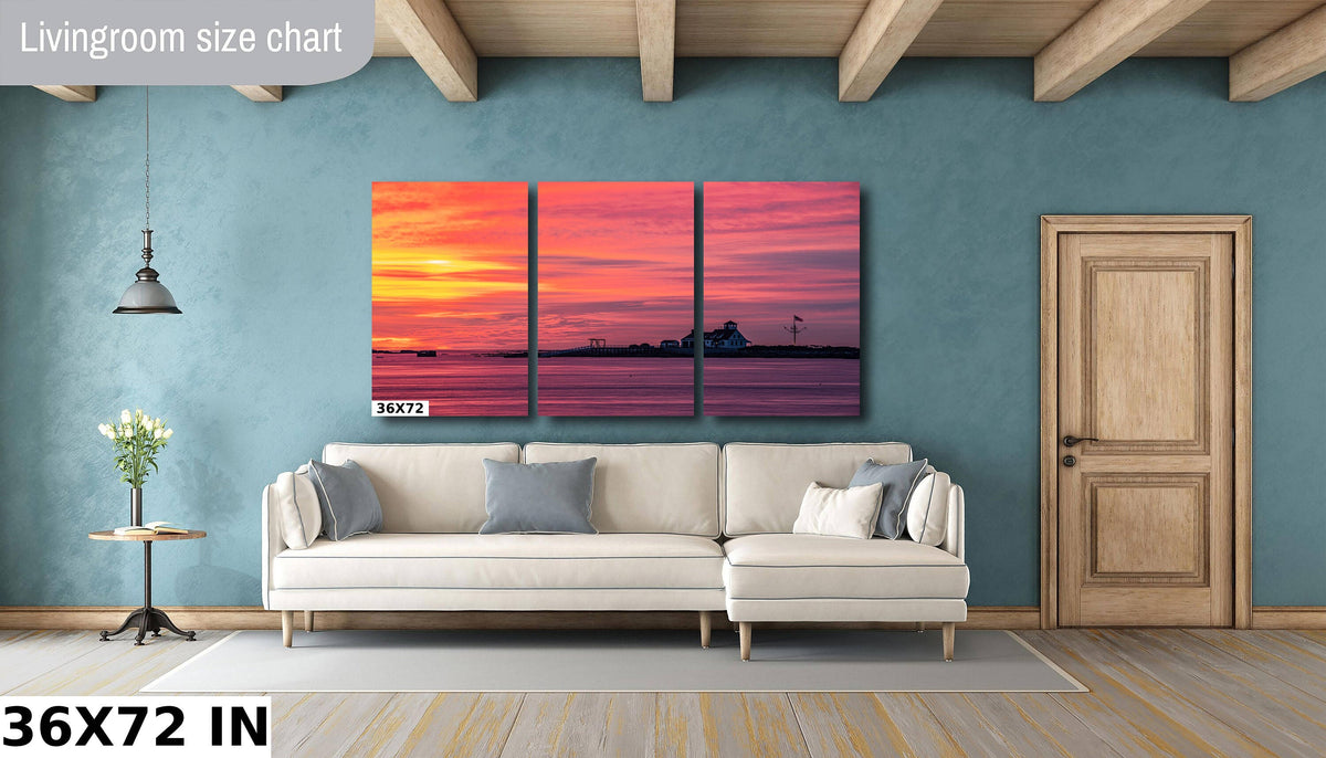 Kittery Maine Photography, Wood Island Life Saving Station Sunrise Print