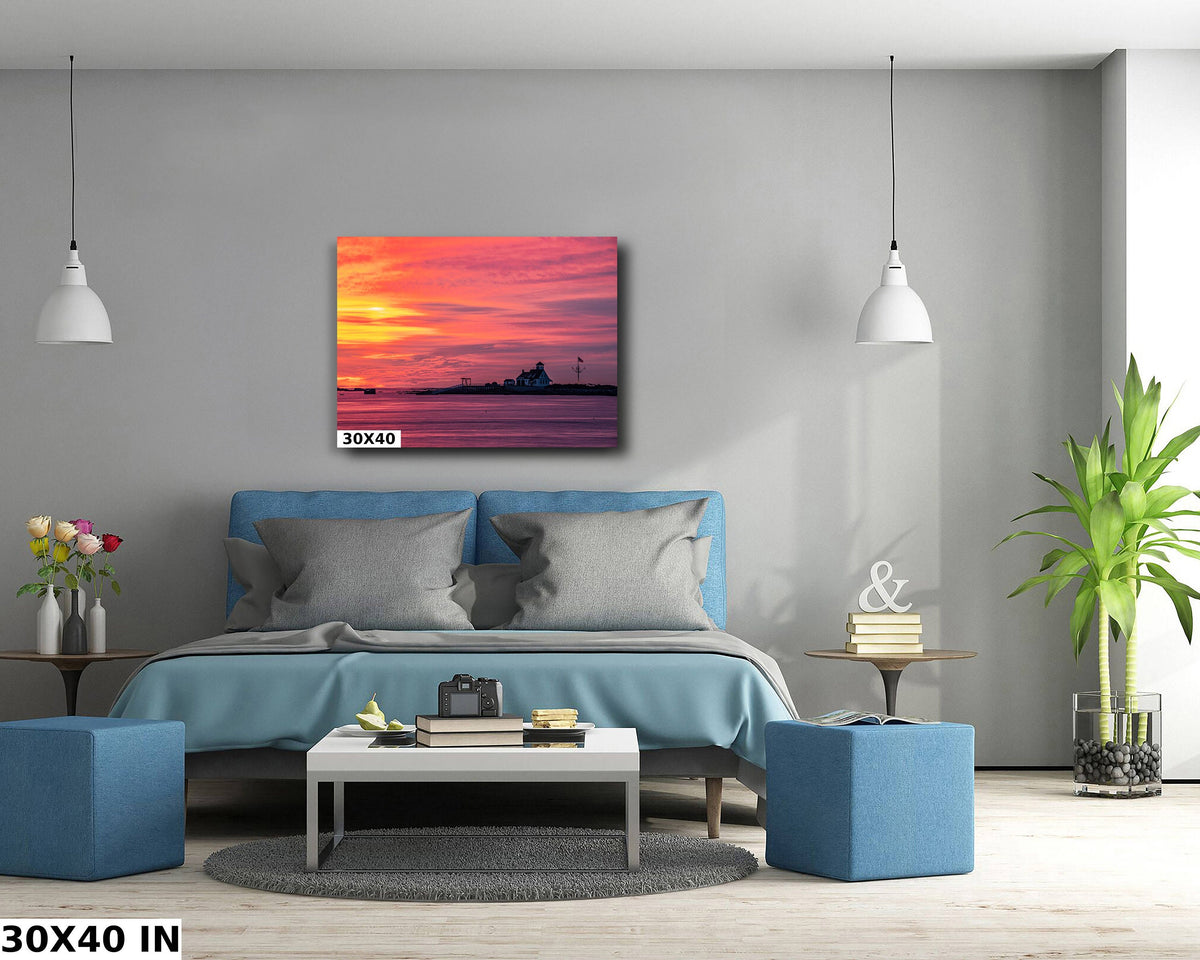 Kittery Maine Photography, Wood Island Life Saving Station Sunrise Print