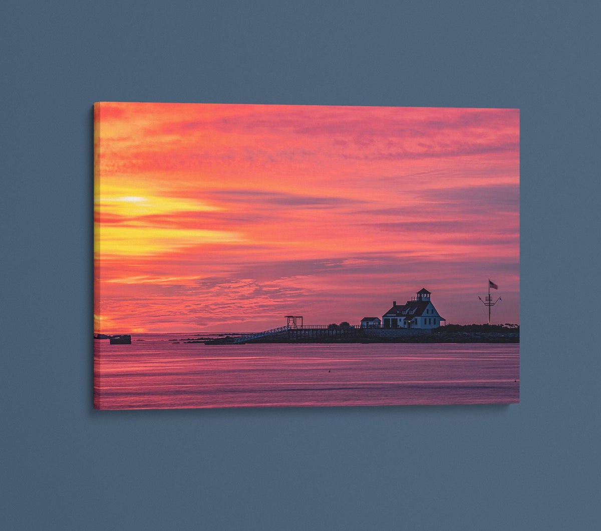 Kittery Maine Photography, Wood Island Life Saving Station Sunrise Print