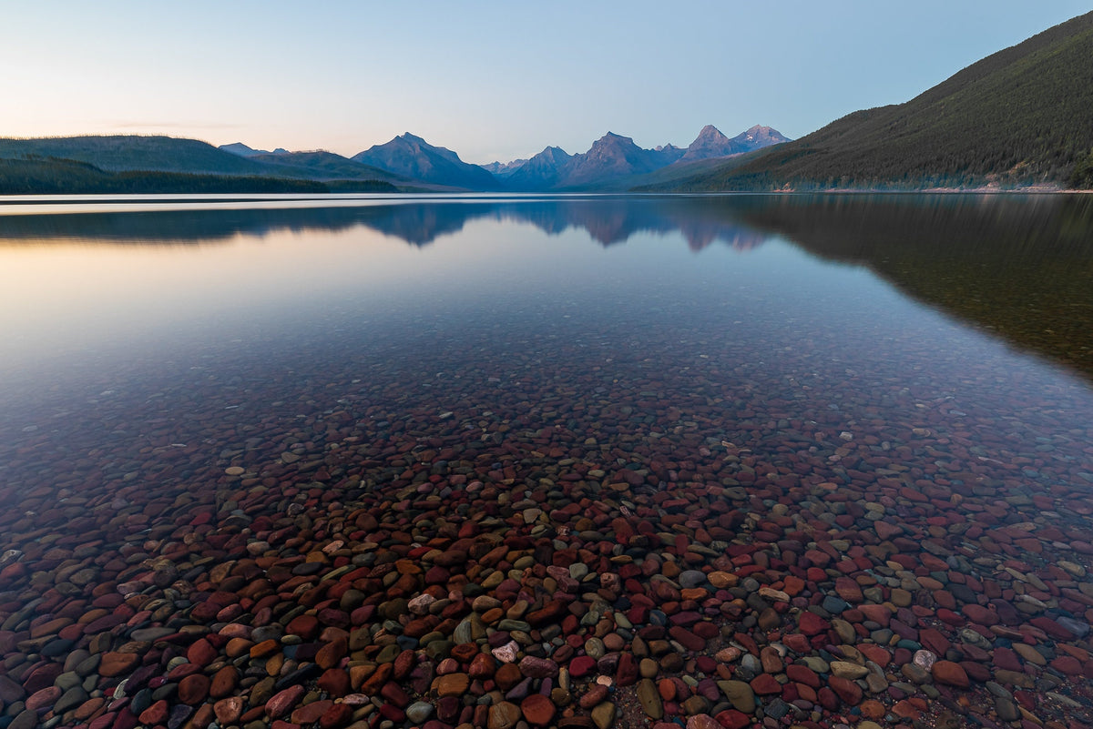 Glacier National Park Art, Lake McDonald Colorful Rocks Wall Art