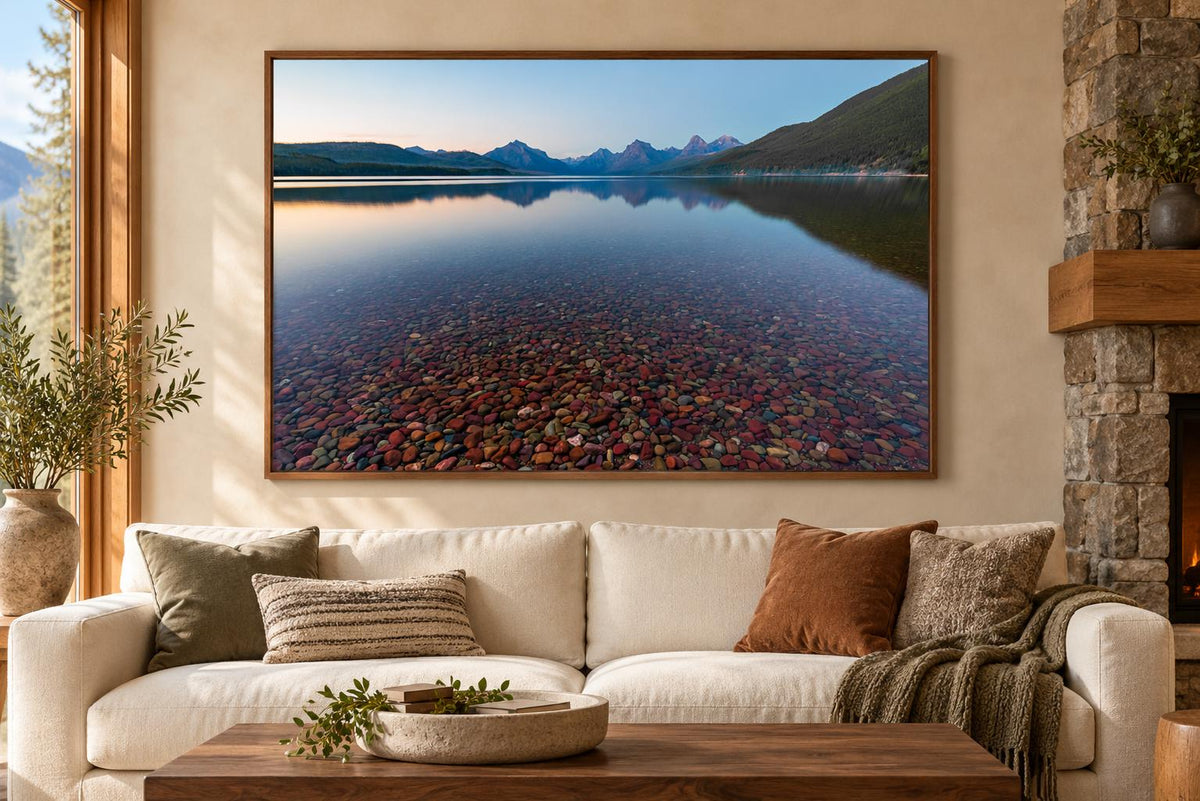 Glacier National Park Art, Lake McDonald Colorful Rocks Wall Art