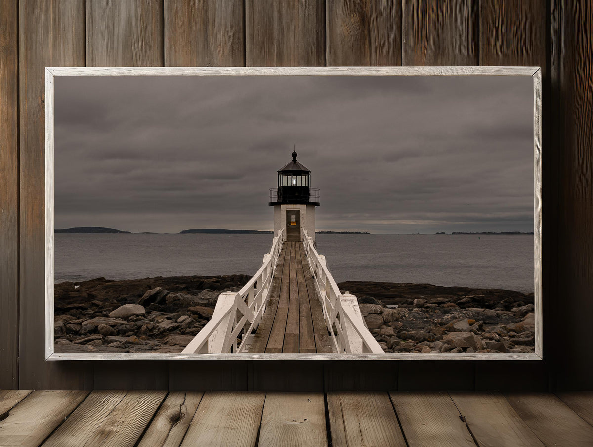 Marshall Point Lighthouse Print, Storm Coast Port Clyde Maine Art
