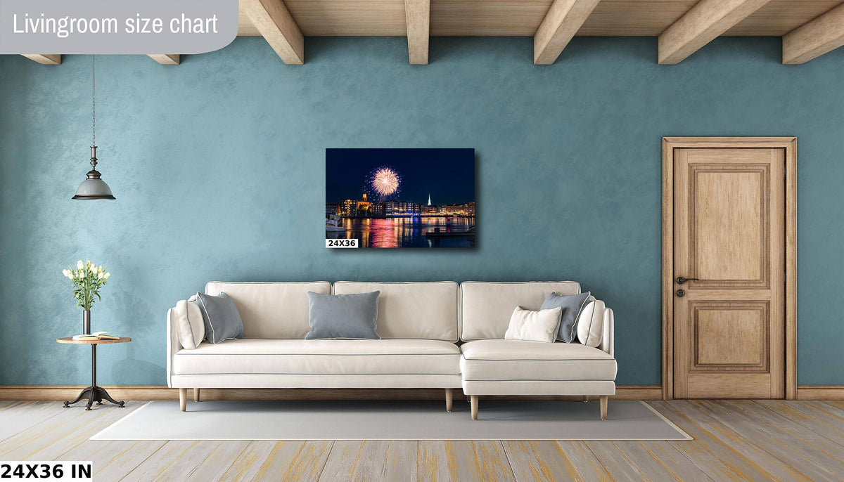 Portsmouth NH Fireworks Print, Portsmouth Harbor Coastal Wall Art