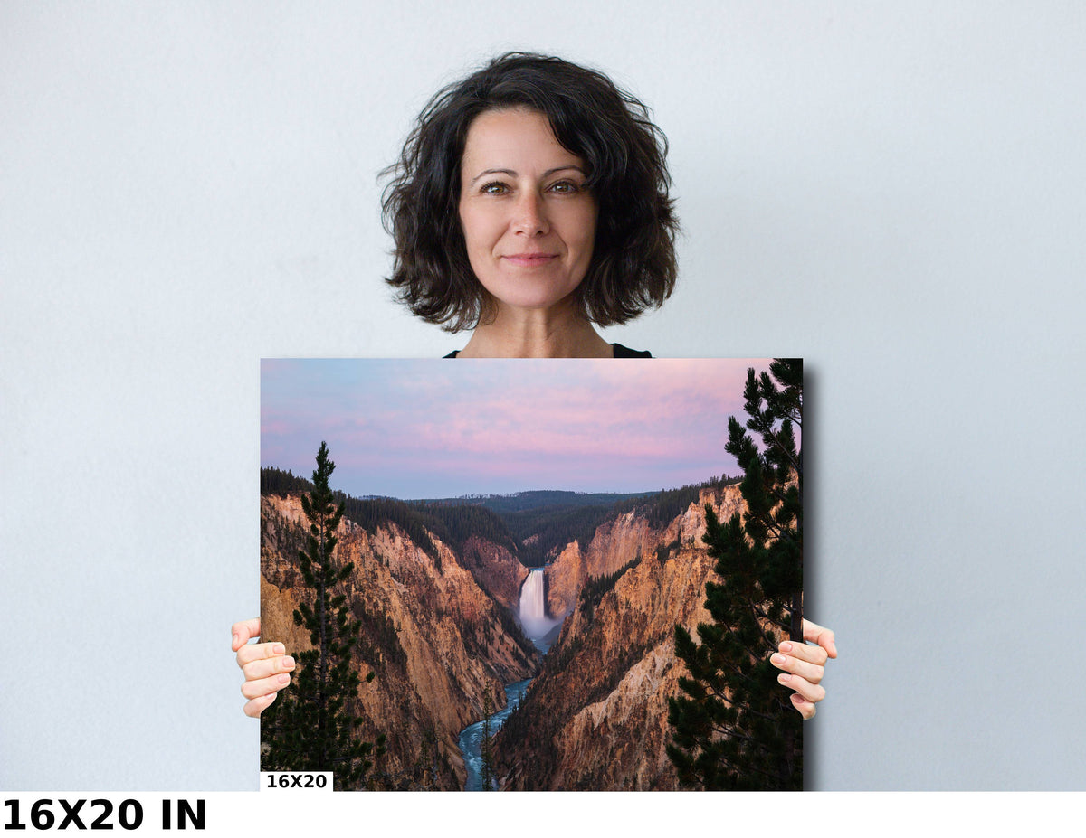 Yellowstone Lower Falls Print, Sunrise Artist Point Photo Wall Art