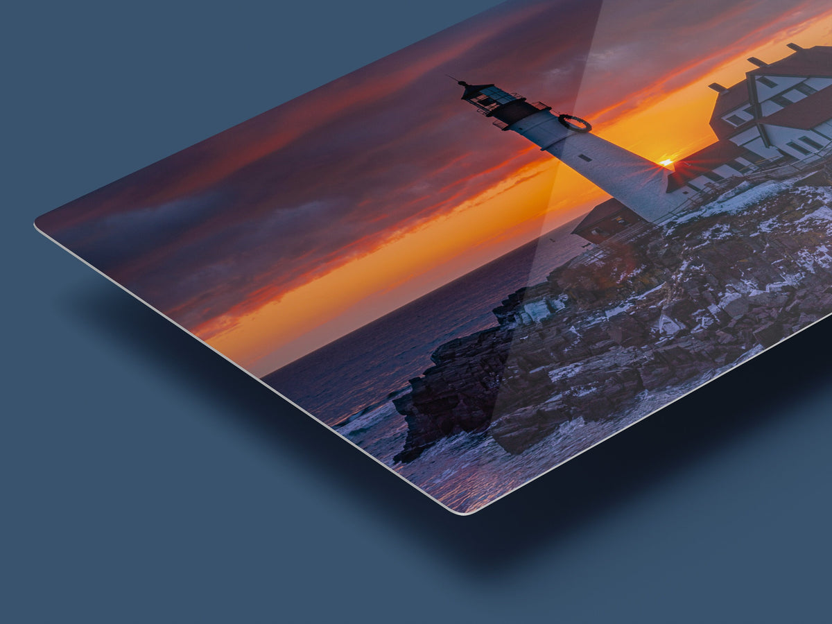 Portland Head Light Print, Winter Sunrise Cape Elizabeth Wall Art