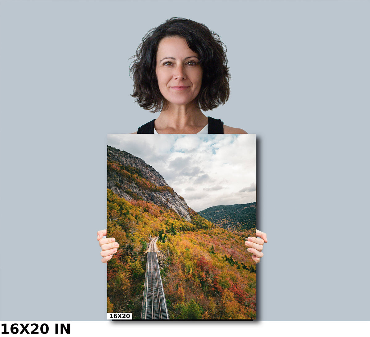 New Hampshire Fall Foliage Print, Crawford Notch Railroad Wall Art
