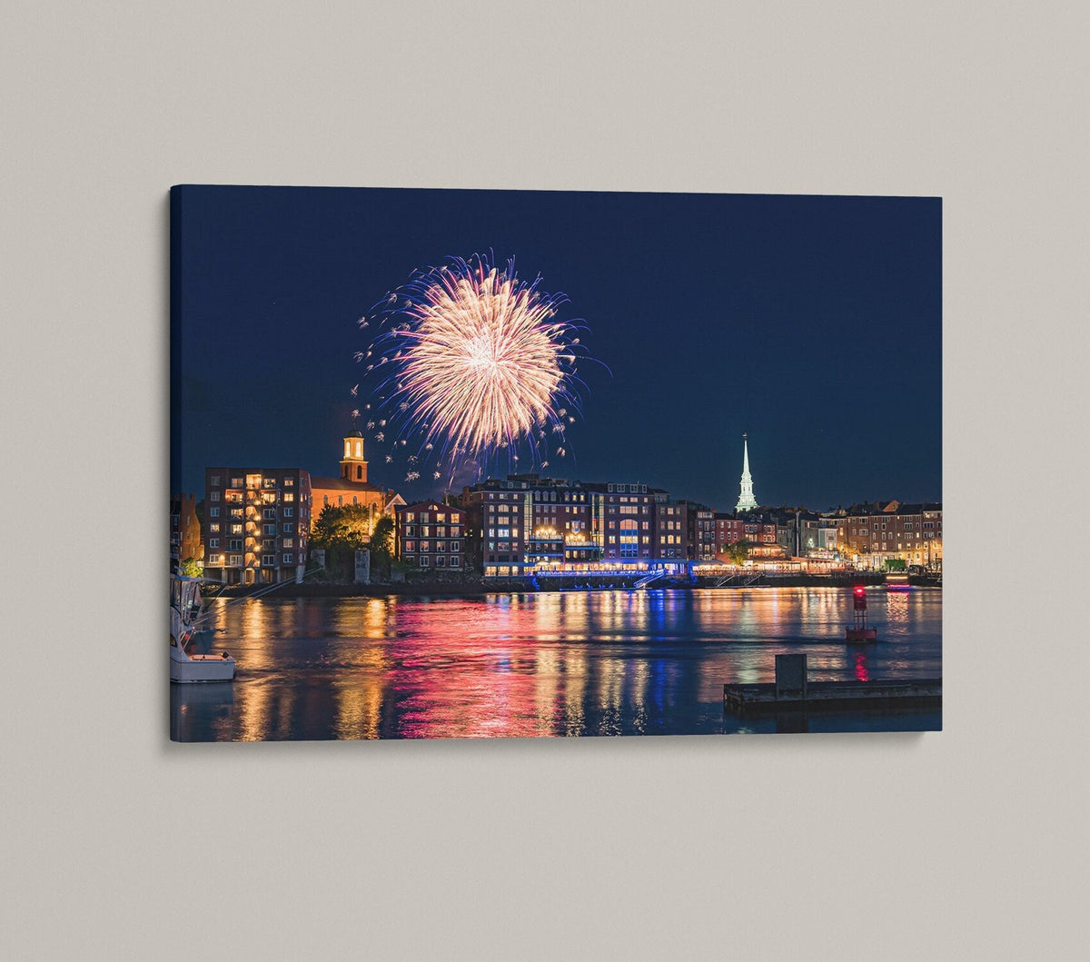 Portsmouth NH Fireworks Print, Portsmouth Harbor Coastal Wall Art