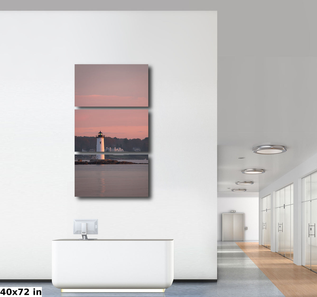 Portsmouth Harbor Lighthouse Art, Sunrise Print, New Castle NH