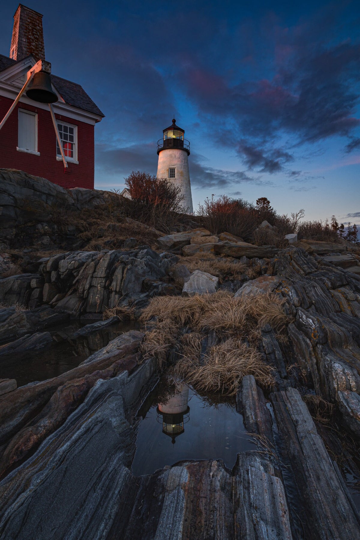 Pemaquid Point Lighthouse Print, Maine Coastal Canvas Wall Art