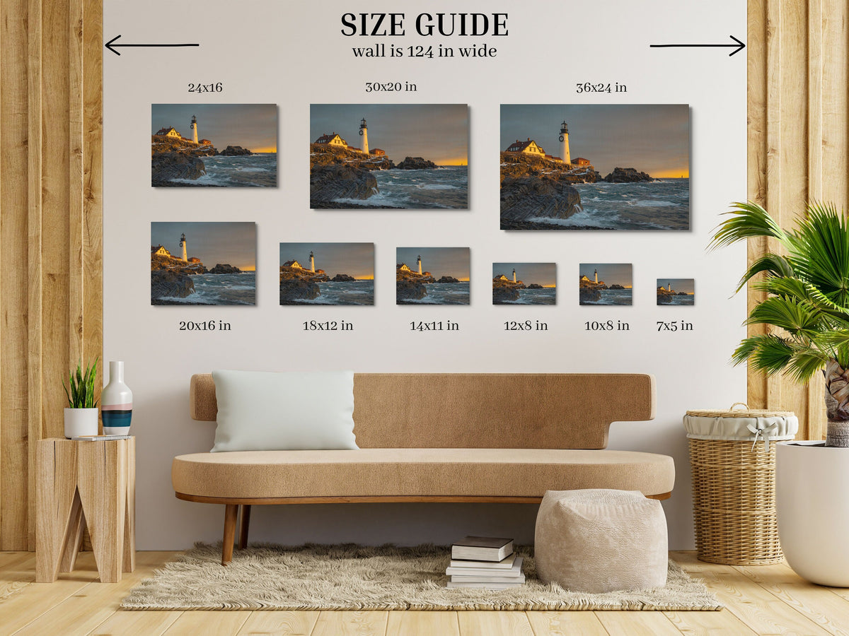 Portland Head Light Print, Sunrise Maine Lighthouse Wall Art