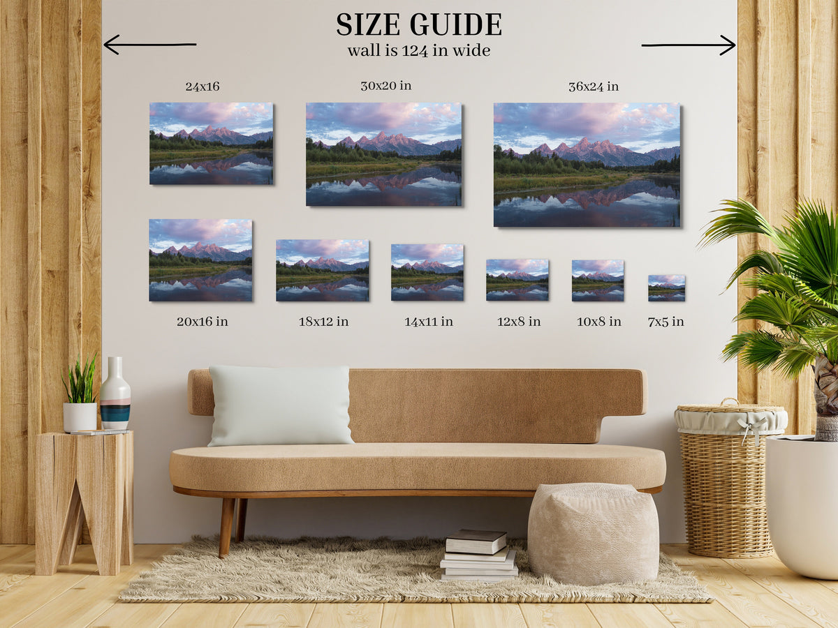 Grand Teton Sunrise Print, Schwabacher Landing National Park Art