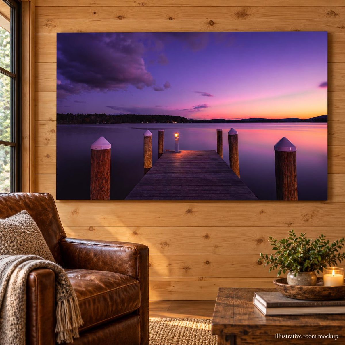 Lake Winnipesaukee Print, Wolfeboro Docks Sunset Photo Wall Art