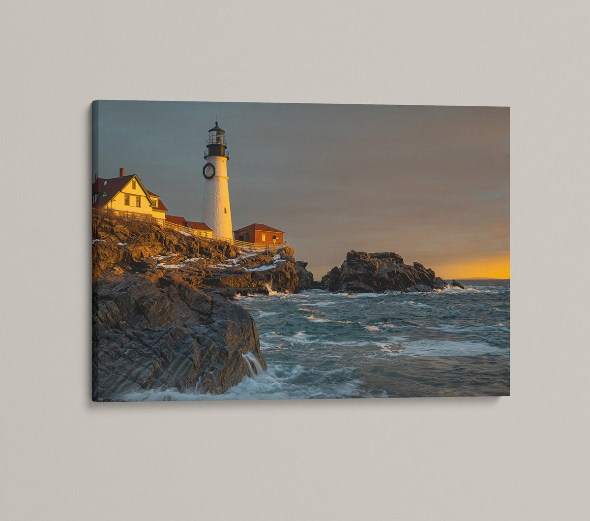 Portland Head Light Print, Sunrise Maine Lighthouse Wall Art