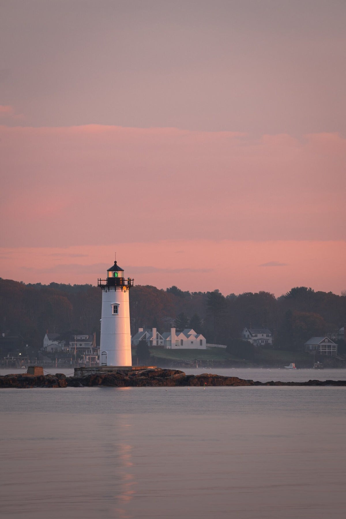 Portsmouth Harbor Lighthouse Art, Sunrise Print, New Castle NH