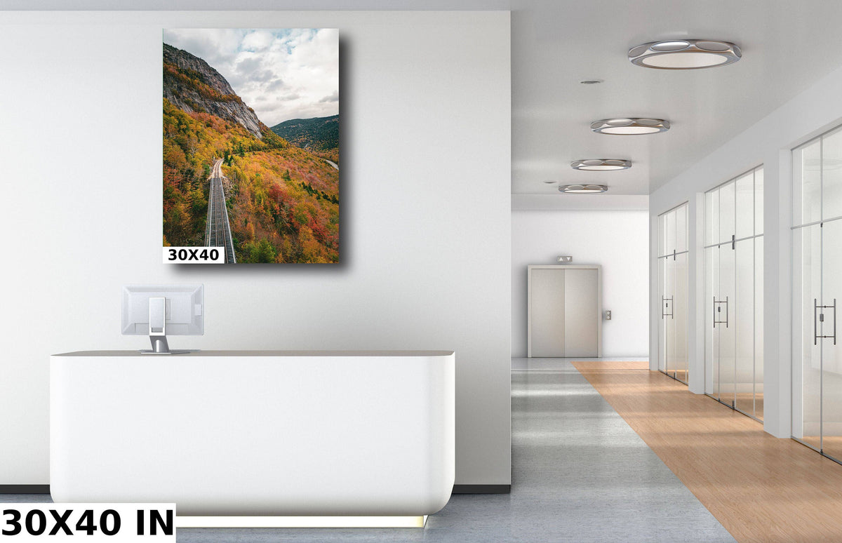 New Hampshire Fall Foliage Print, Crawford Notch Railroad Wall Art