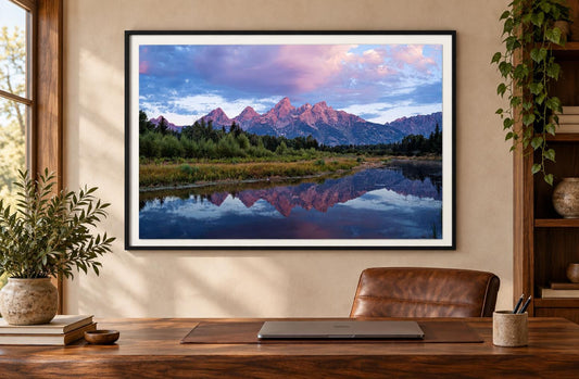 Grand Teton Sunrise Print, Schwabacher Landing National Park Art