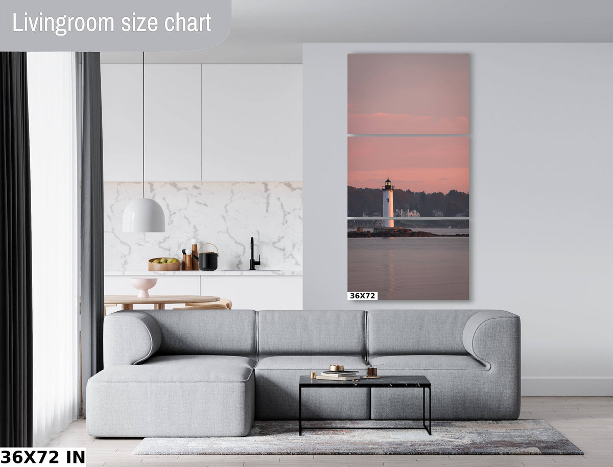 Portsmouth Harbor Lighthouse Art, Sunrise Print, New Castle NH