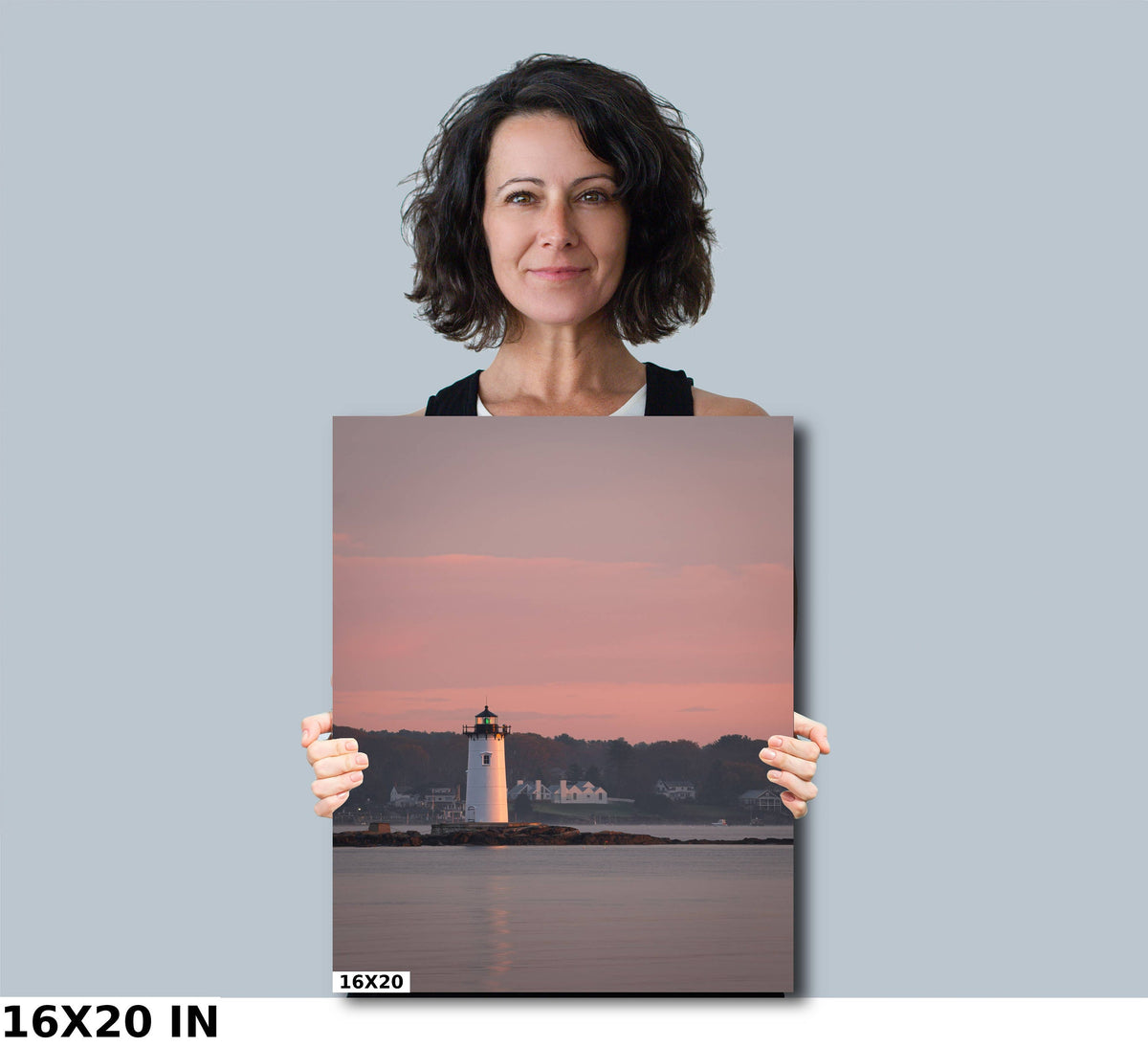 Portsmouth Harbor Lighthouse Art, Sunrise Print, New Castle NH