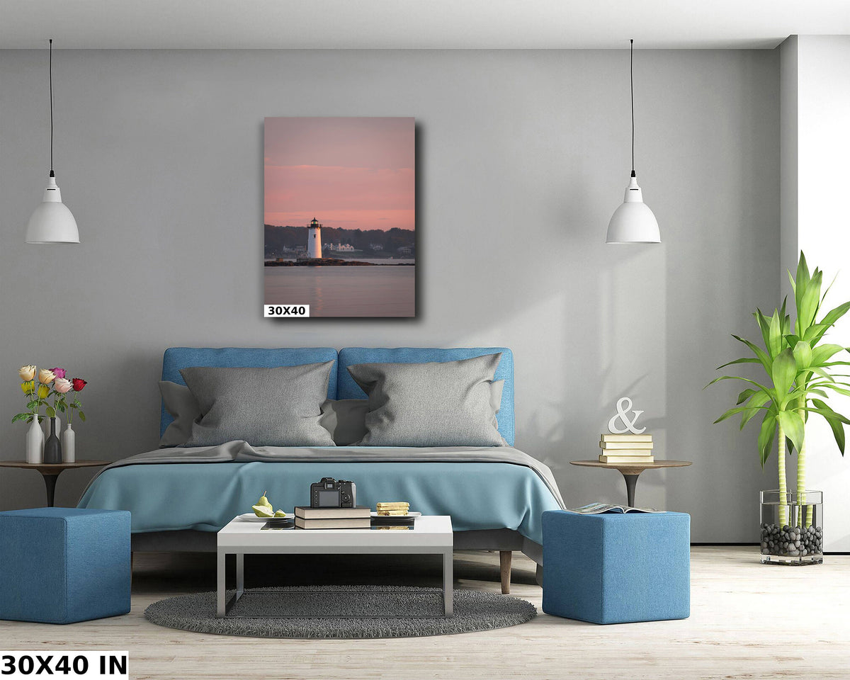 Portsmouth Harbor Lighthouse Art, Sunrise Print, New Castle NH