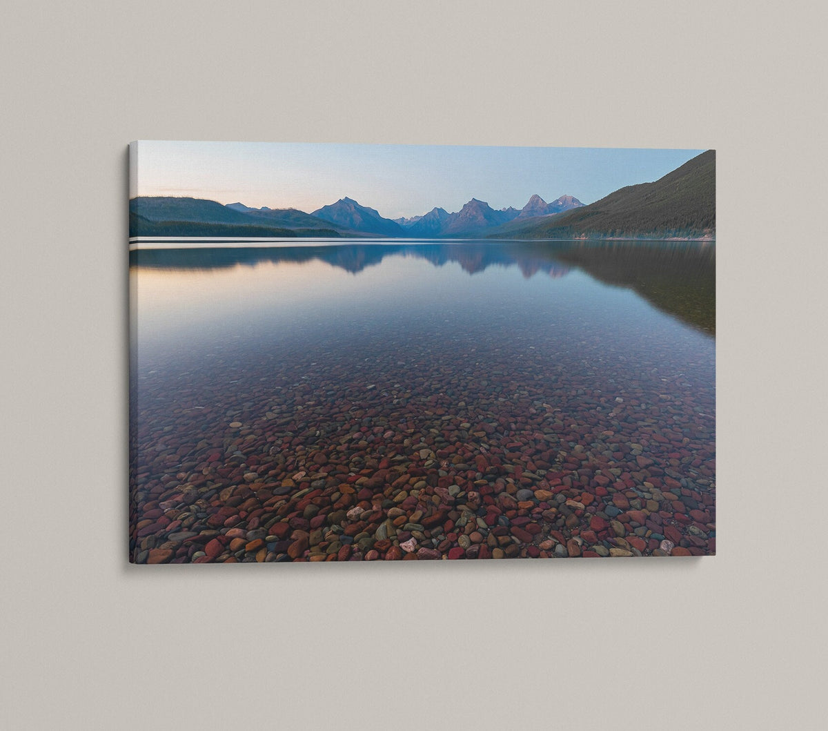 Glacier National Park Art, Lake McDonald Colorful Rocks Wall Art