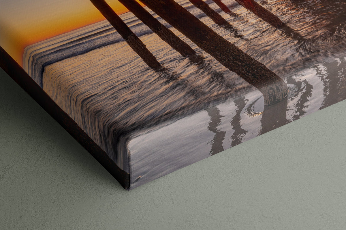 Maine Coastal Wall Art, Old Orchard Beach Pier Sunrise Print